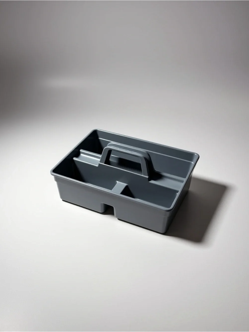 Gray Plastic Cleaning Caddy with Handle